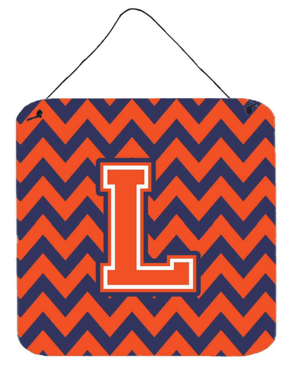 Letter L Chevron Orange and Blue Wall or Door Hanging Prints CJ1042-LDS66 by Caroline&#39;s Treasures