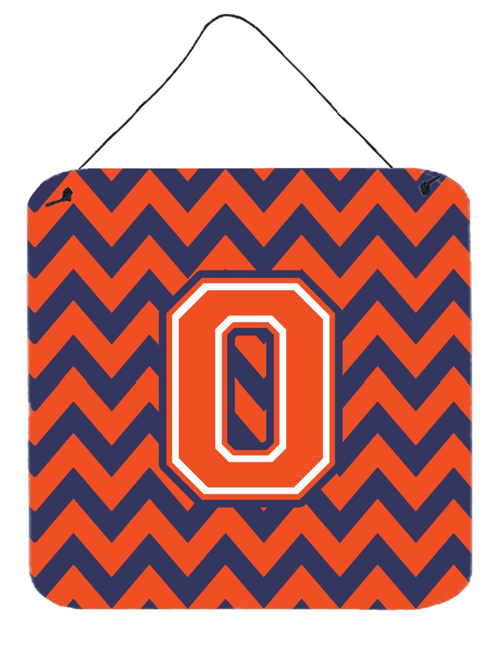 Letter O Chevron Orange and Blue Wall or Door Hanging Prints CJ1042-ODS66 by Caroline's Treasures