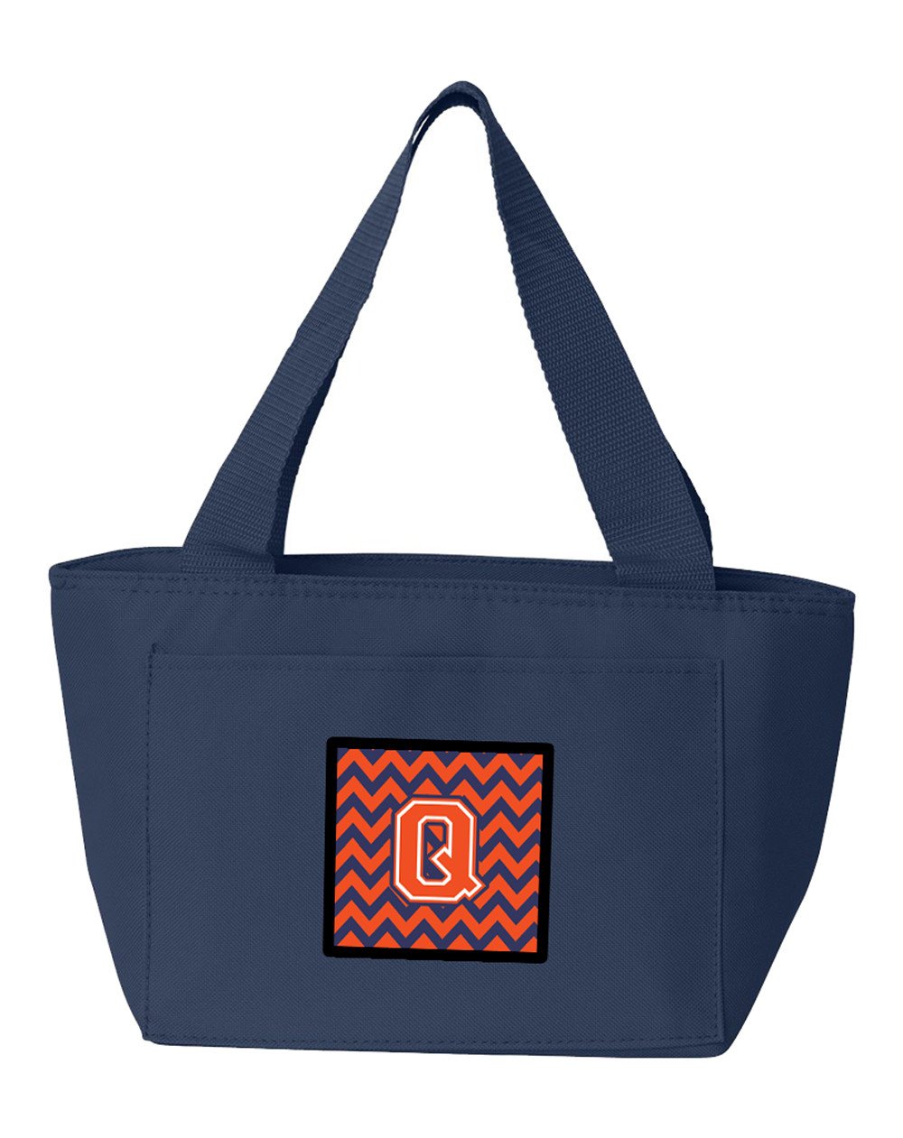 Letter Q Chevron Orange and Blue Lunch Bag CJ1042-QNA-8808 by Caroline&#39;s Treasures