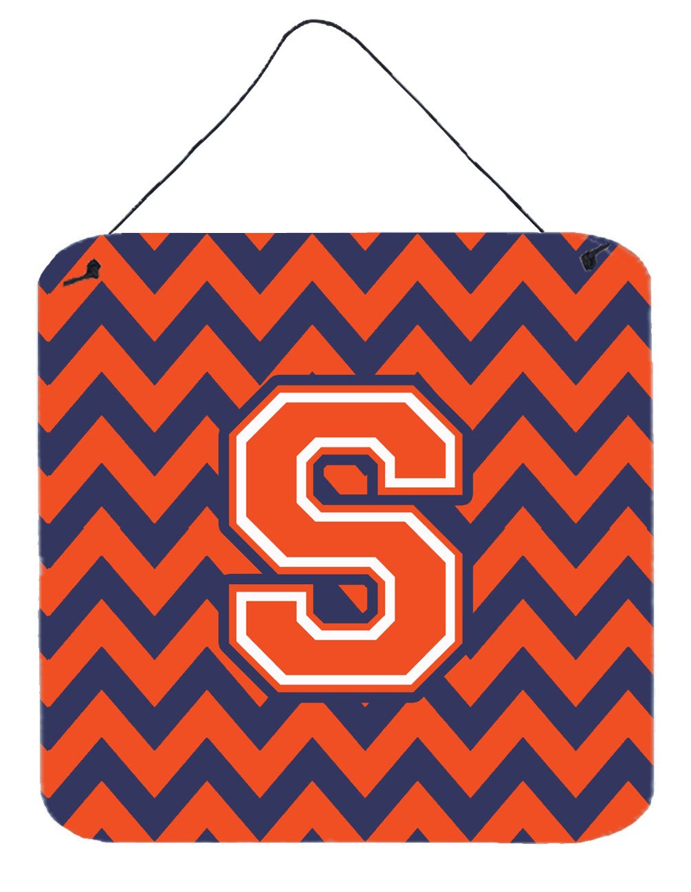 Letter S Chevron Orange and Blue Wall or Door Hanging Prints CJ1042-SDS66 by Caroline's Treasures