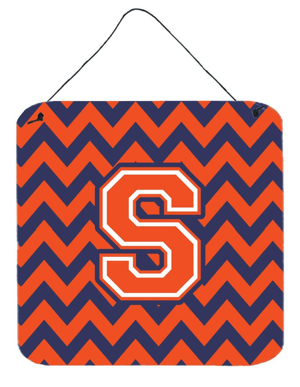 Letter S Chevron Orange and Blue Wall or Door Hanging Prints CJ1042-SDS66 by Caroline&#39;s Treasures