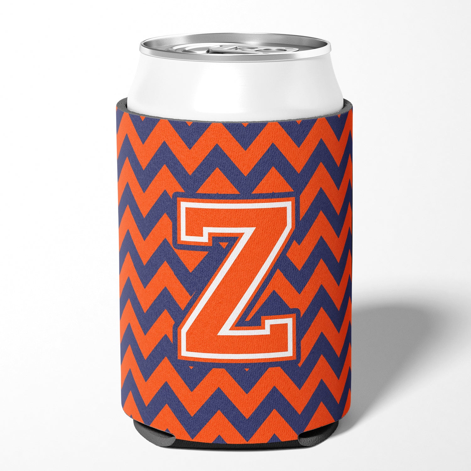 Letter Z Chevron Orange and Blue Can or Bottle Hugger CJ1042-ZCC.