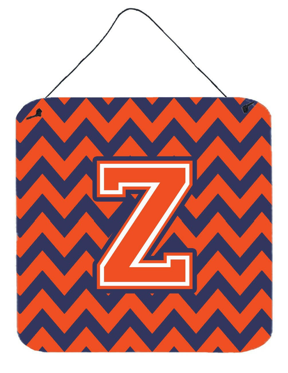 Letter Z Chevron Orange and Blue Wall or Door Hanging Prints CJ1042-ZDS66 by Caroline&#39;s Treasures