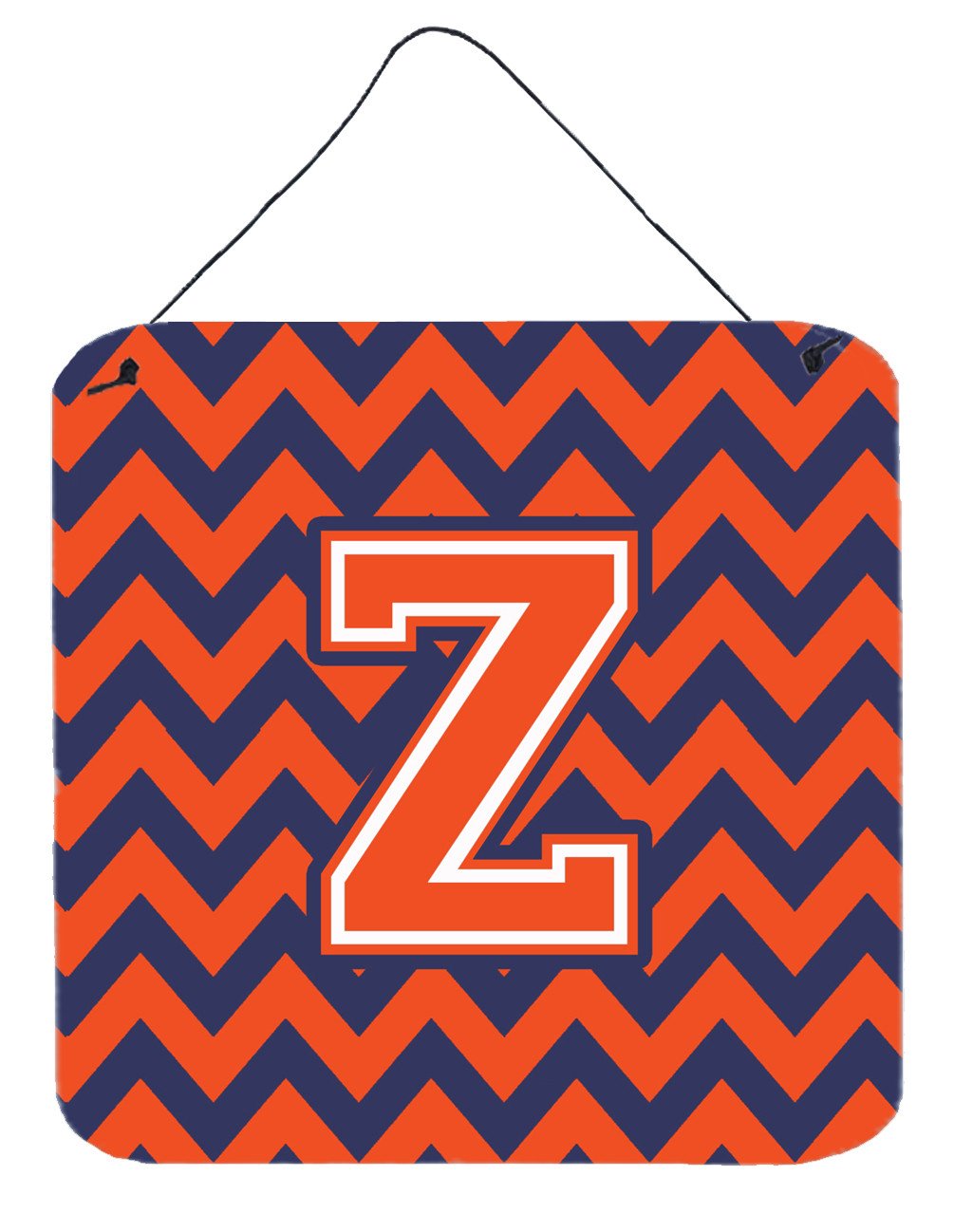 Letter Z Chevron Orange and Blue Wall or Door Hanging Prints CJ1042-ZDS66 by Caroline's Treasures