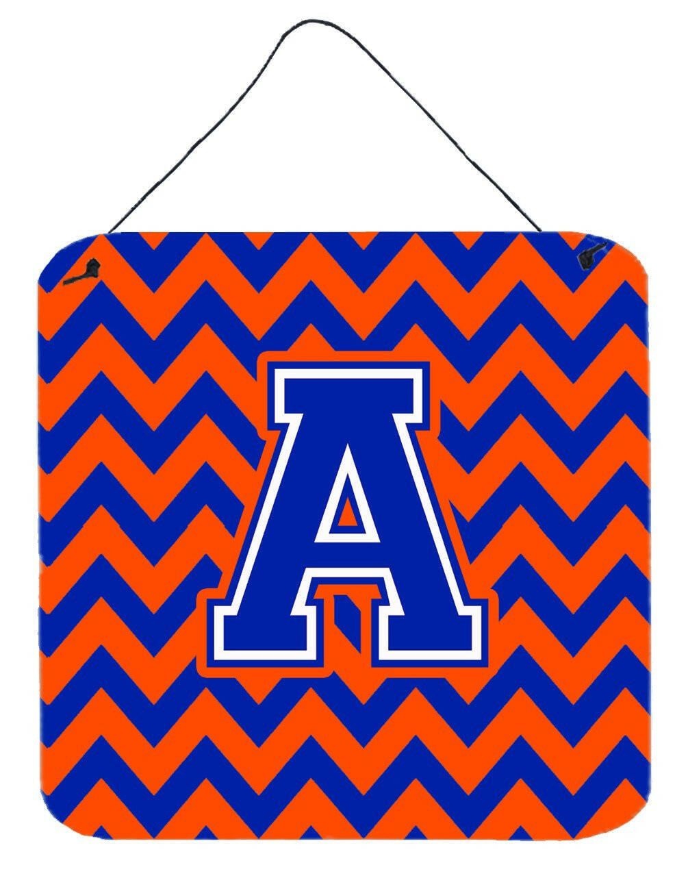 Letter A Chevron Orange and Blue Wall or Door Hanging Prints CJ1044-ADS66 by Caroline's Treasures