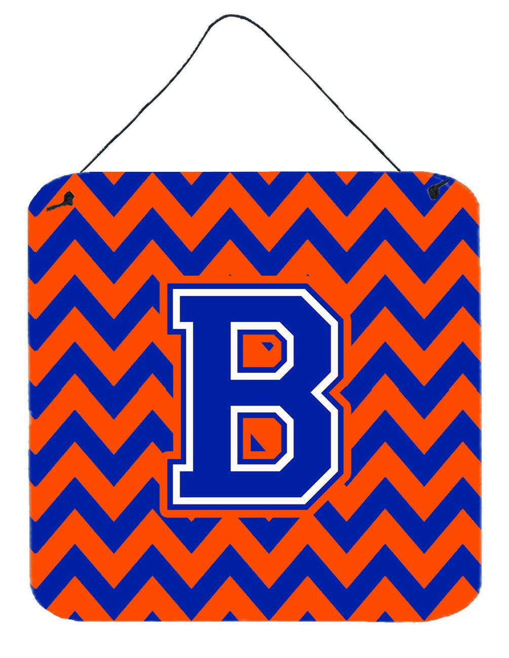 Letter B Chevron Orange and Blue Wall or Door Hanging Prints CJ1044-BDS66 by Caroline&#39;s Treasures