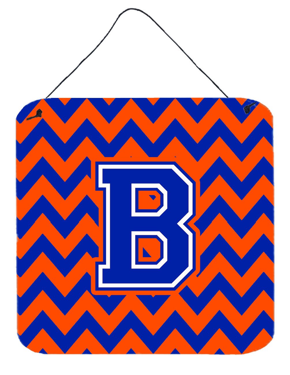 Letter B Chevron Orange and Blue Wall or Door Hanging Prints CJ1044-BDS66 by Caroline's Treasures
