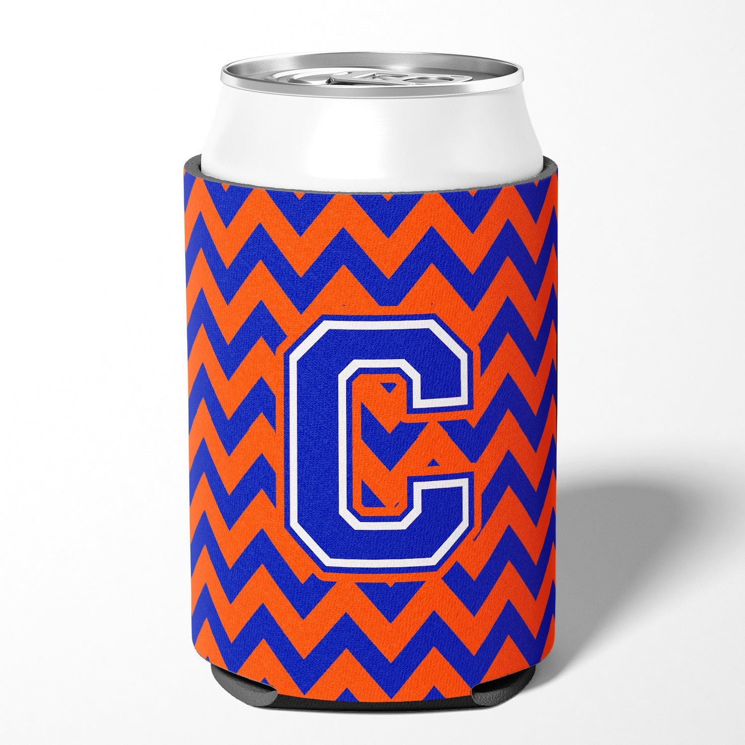 Letter C Chevron Orange and Blue Can or Bottle Hugger CJ1044-CCC.