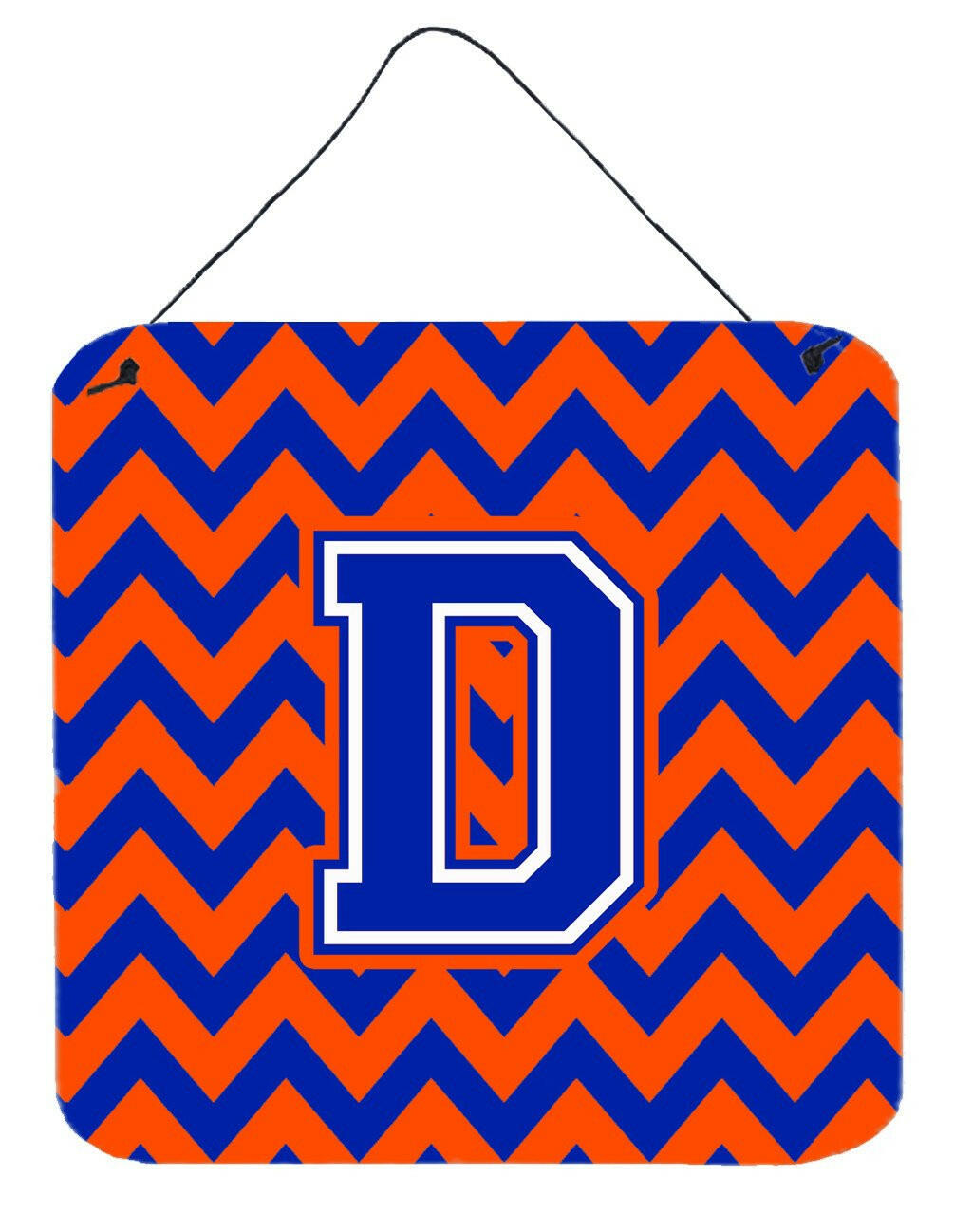 Letter D Chevron Orange and Blue Wall or Door Hanging Prints CJ1044-DDS66 by Caroline&#39;s Treasures