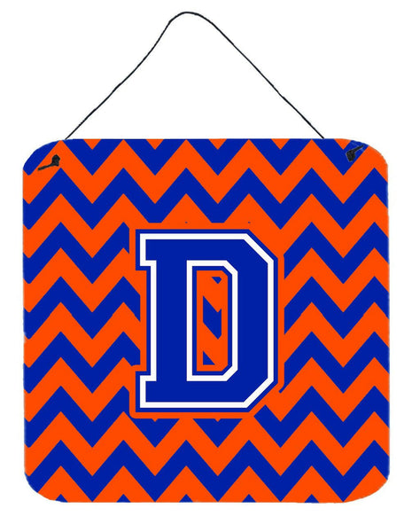 Letter D Chevron Orange and Blue Wall or Door Hanging Prints CJ1044-DDS66 by Caroline's Treasures