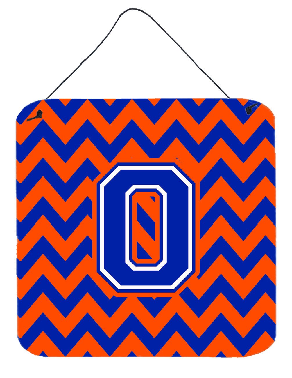Letter O Chevron Orange and Blue Wall or Door Hanging Prints CJ1044-ODS66 by Caroline&#39;s Treasures