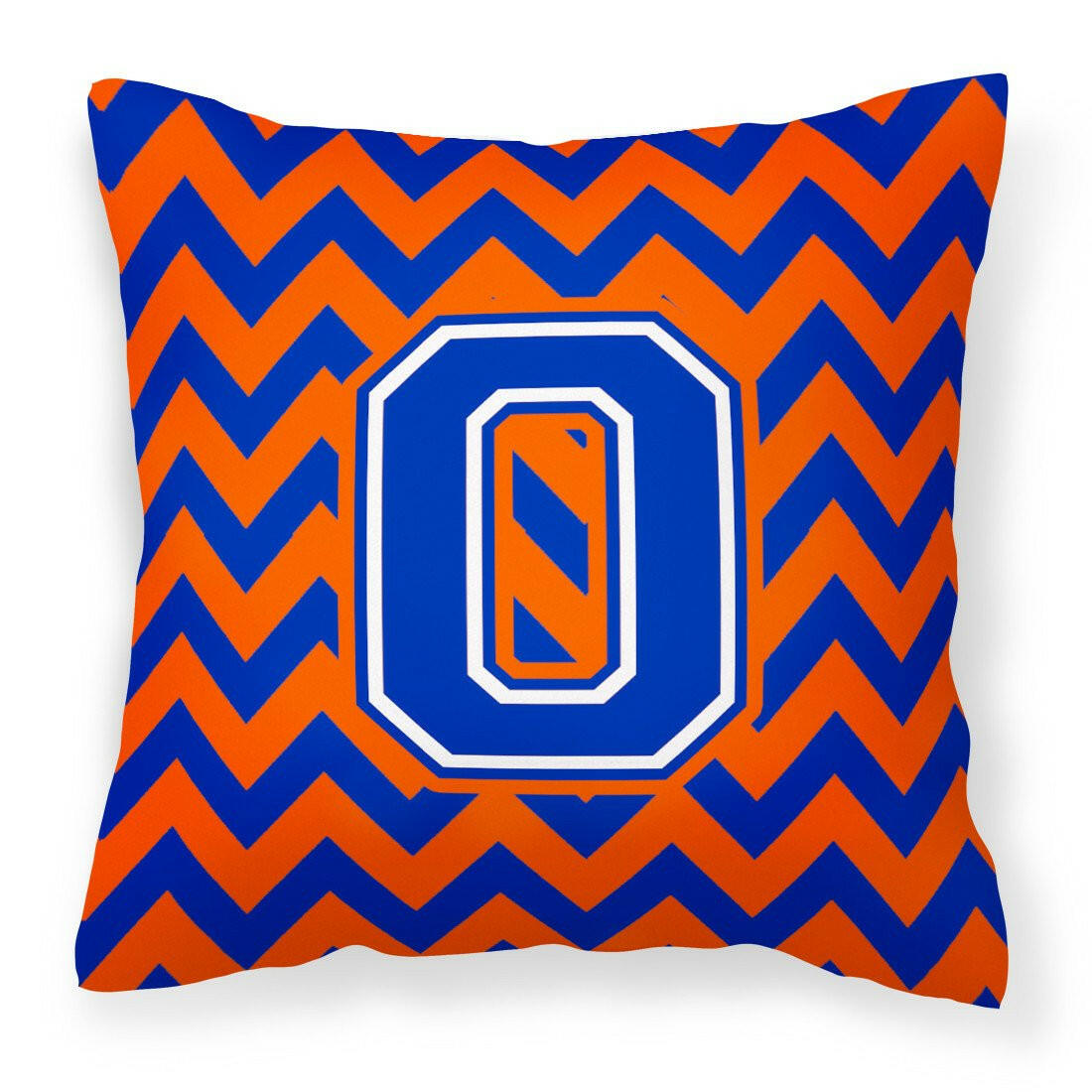 Letter O Chevron Orange and Blue Fabric Decorative Pillow CJ1044-OPW1414 - the-store.com