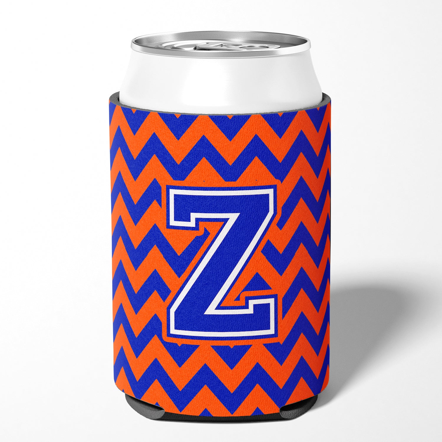 Letter Z Chevron Orange and Blue Can or Bottle Hugger CJ1044-ZCC.