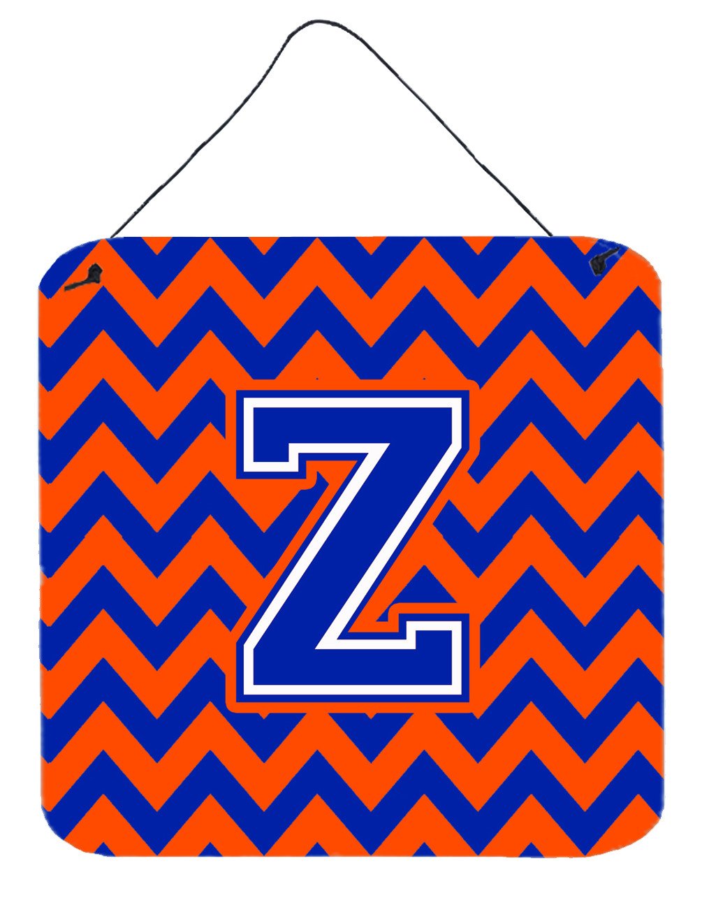 Letter Z Chevron Orange and Blue Wall or Door Hanging Prints CJ1044-ZDS66 by Caroline's Treasures