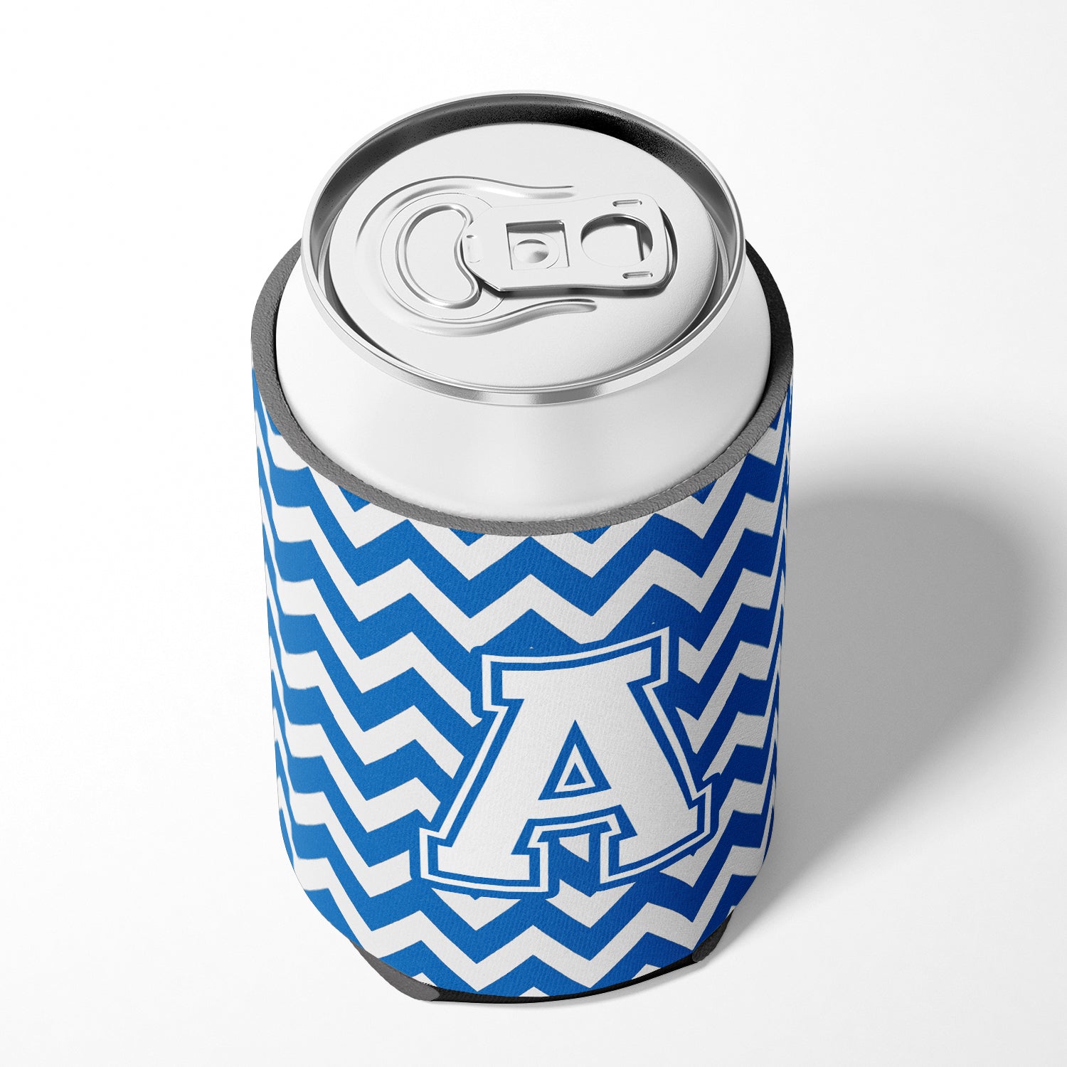 Letter A Chevron Blue and White Can or Bottle Hugger CJ1045-ACC.