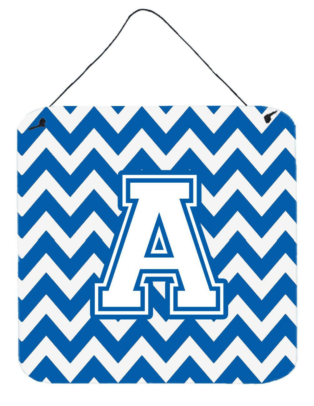 Letter A Chevron Blue and White Wall or Door Hanging Prints CJ1045-ADS66 by Caroline&#39;s Treasures