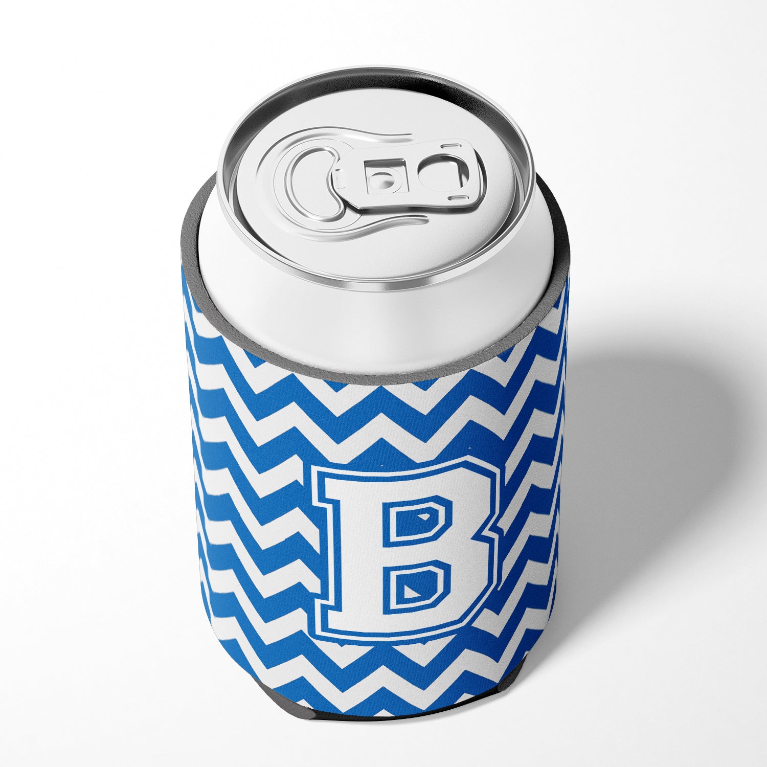 Letter B Chevron Blue and White Can or Bottle Hugger CJ1045-BCC.