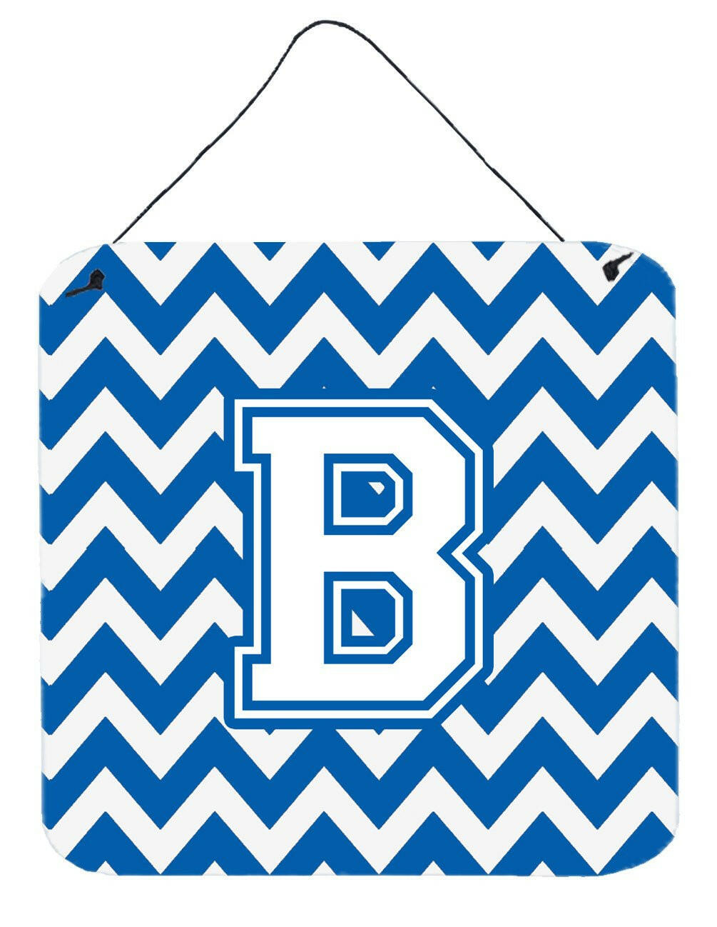 Letter B Chevron Blue and White Wall or Door Hanging Prints CJ1045-BDS66 by Caroline&#39;s Treasures