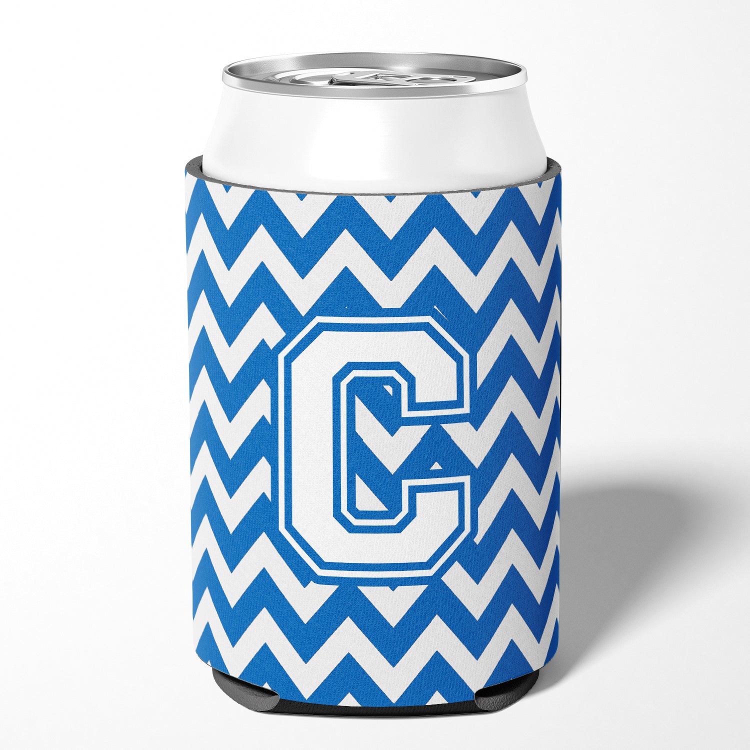 Letter C Chevron Blue and White Can or Bottle Hugger CJ1045-CCC.