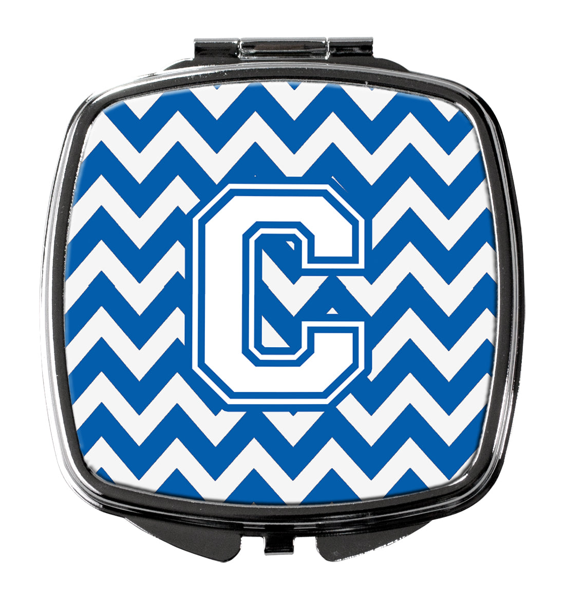 Letter C Chevron Blue and White Compact Mirror CJ1045-CSCM