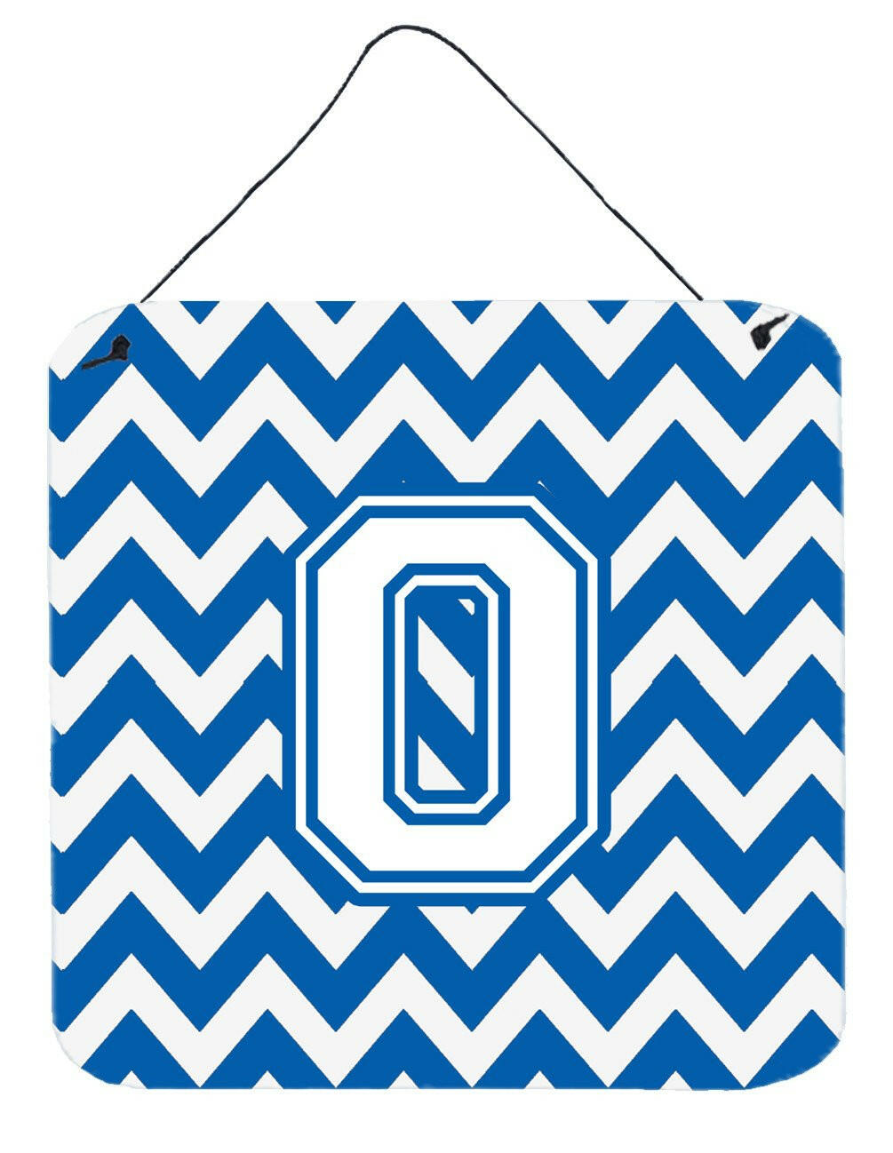 Letter O Chevron Blue and White Wall or Door Hanging Prints CJ1045-ODS66 by Caroline&#39;s Treasures