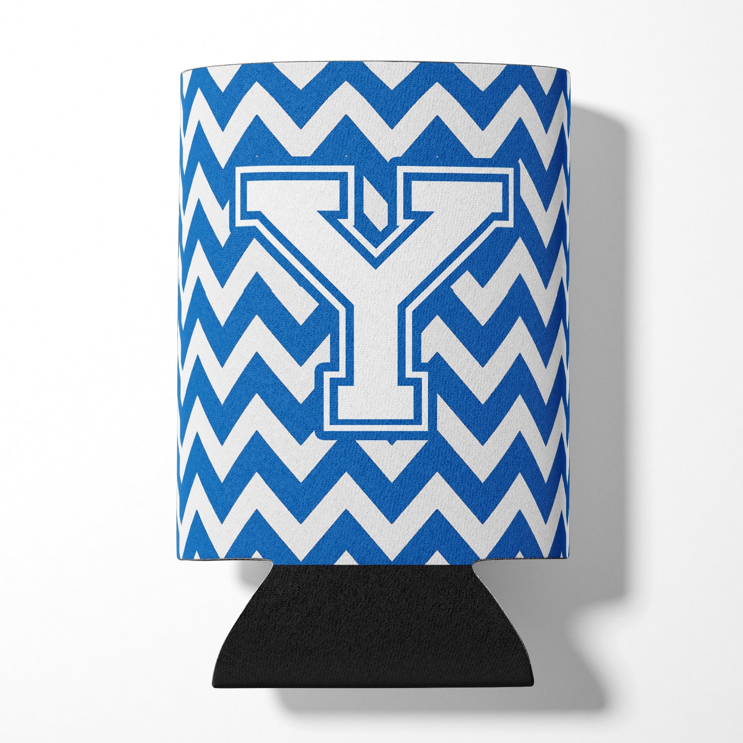 Letter Y Chevron Blue and White Can or Bottle Hugger CJ1045-YCC.