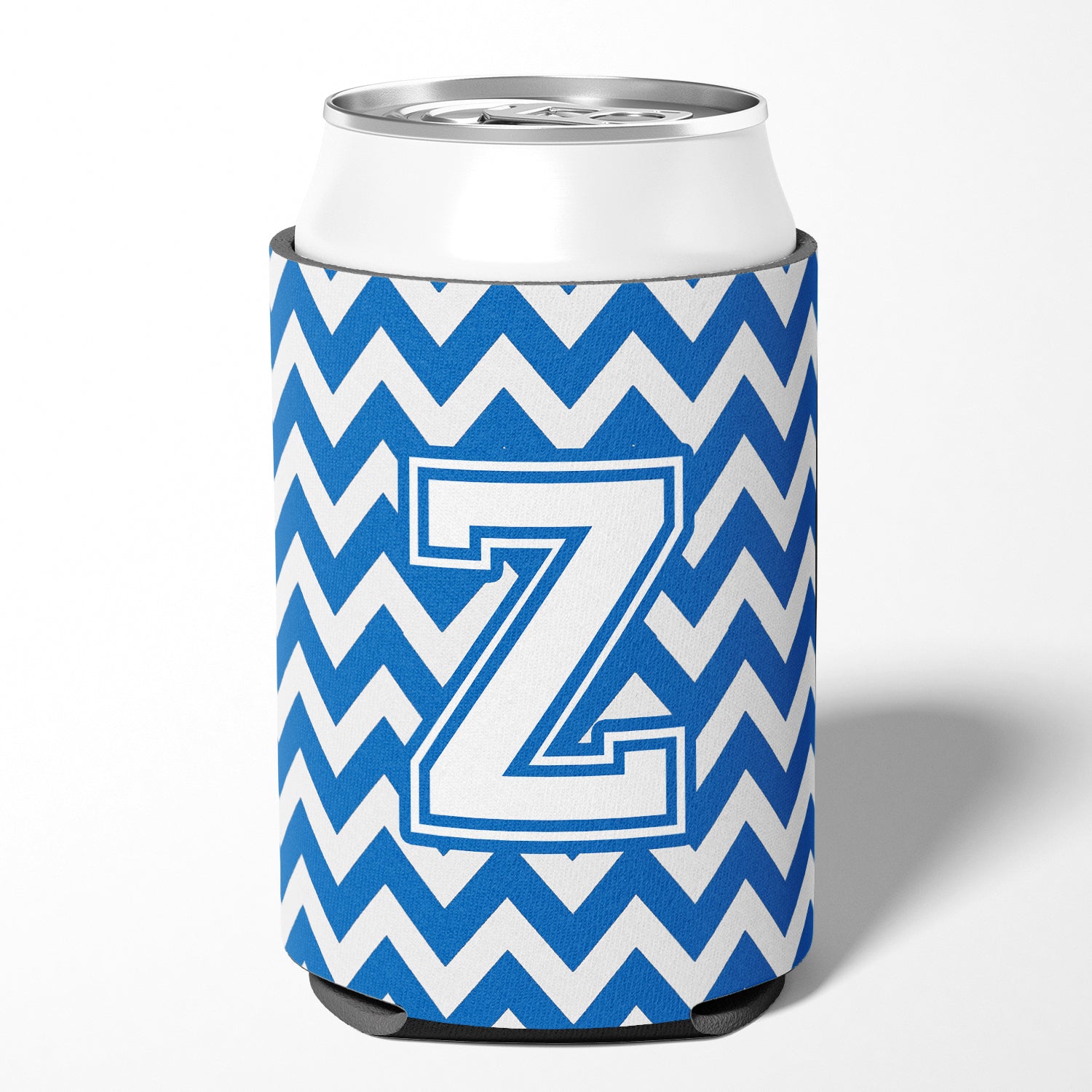 Letter Z Chevron Blue and White Can or Bottle Hugger CJ1045-ZCC.