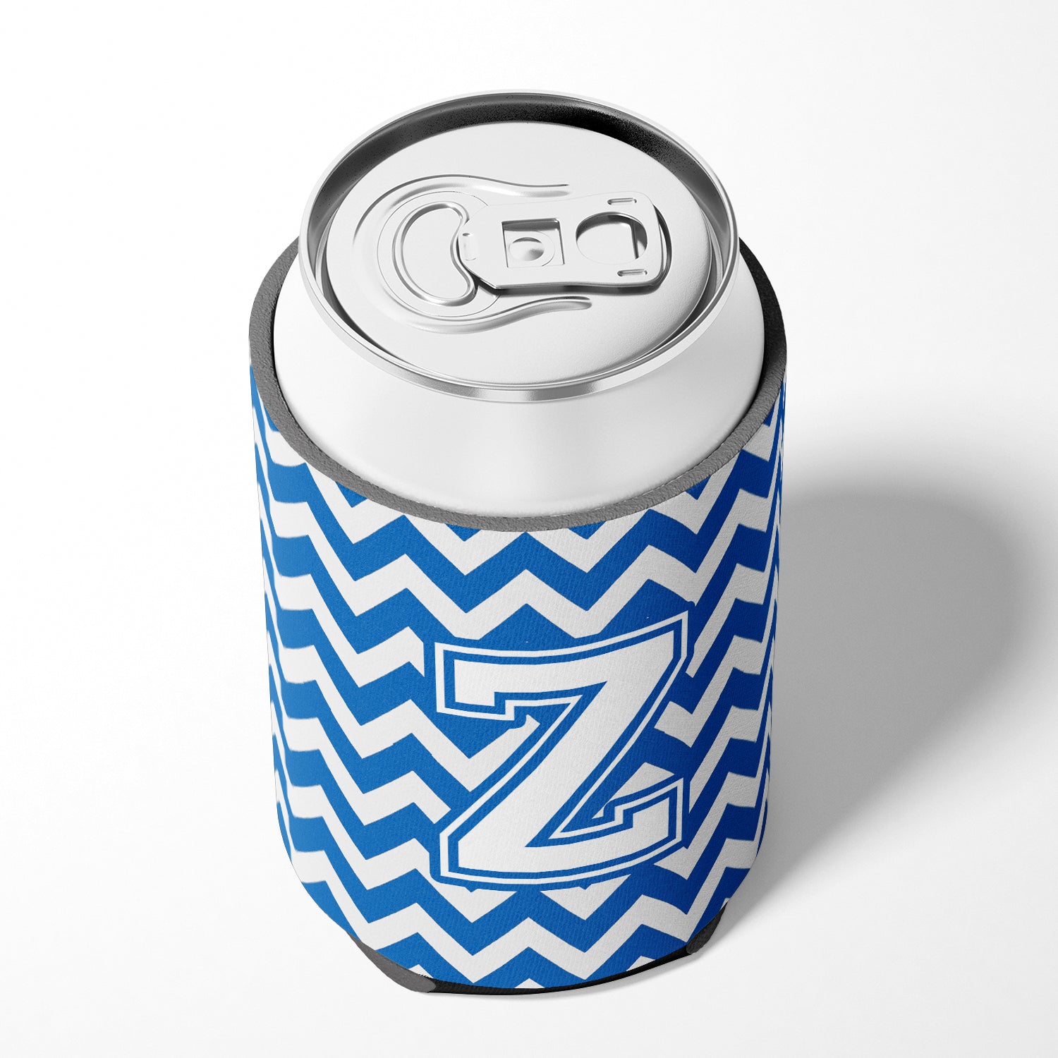 Letter Z Chevron Blue and White Can or Bottle Hugger CJ1045-ZCC.