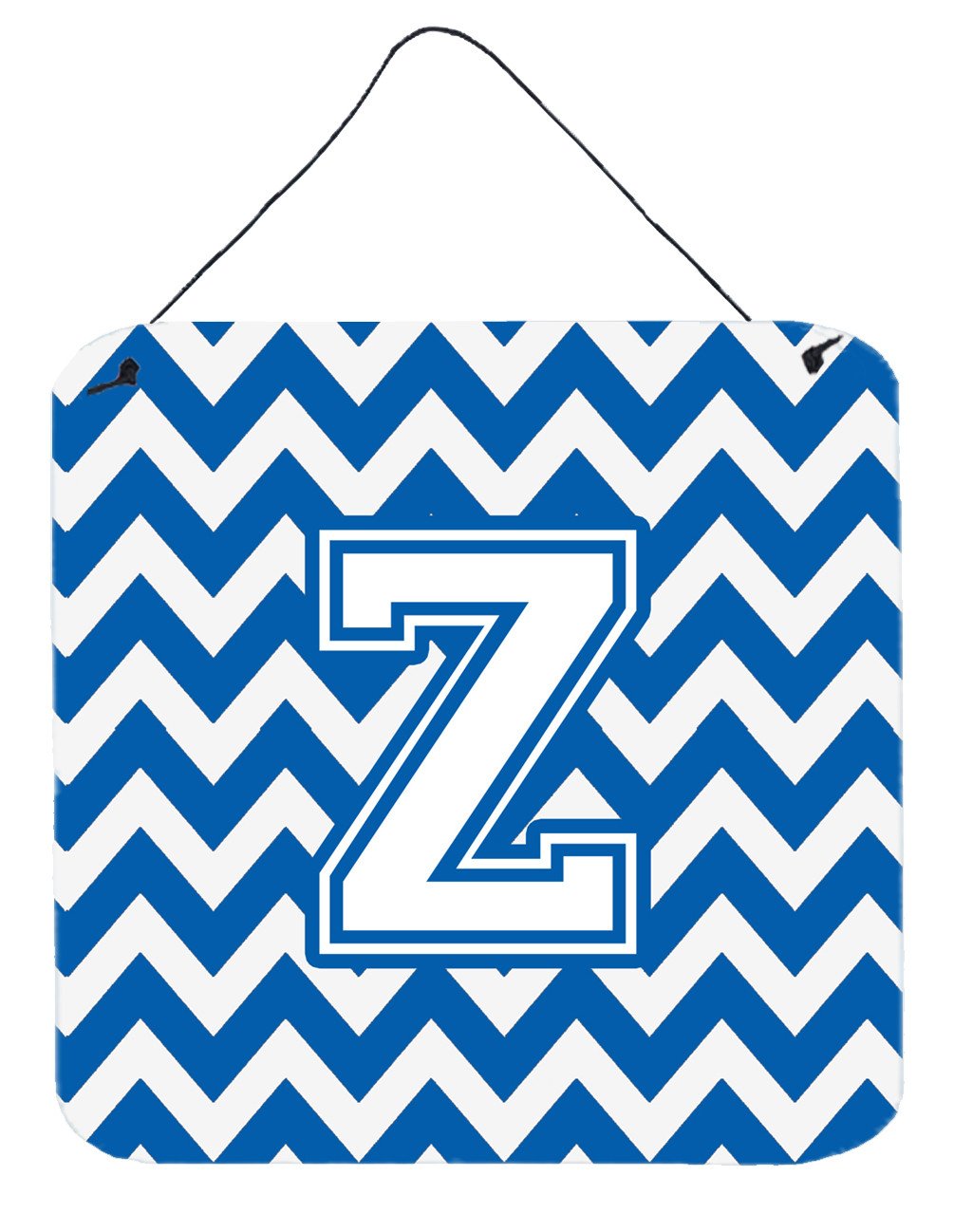 Letter Z Chevron Blue and White Wall or Door Hanging Prints CJ1045-ZDS66 by Caroline&#39;s Treasures