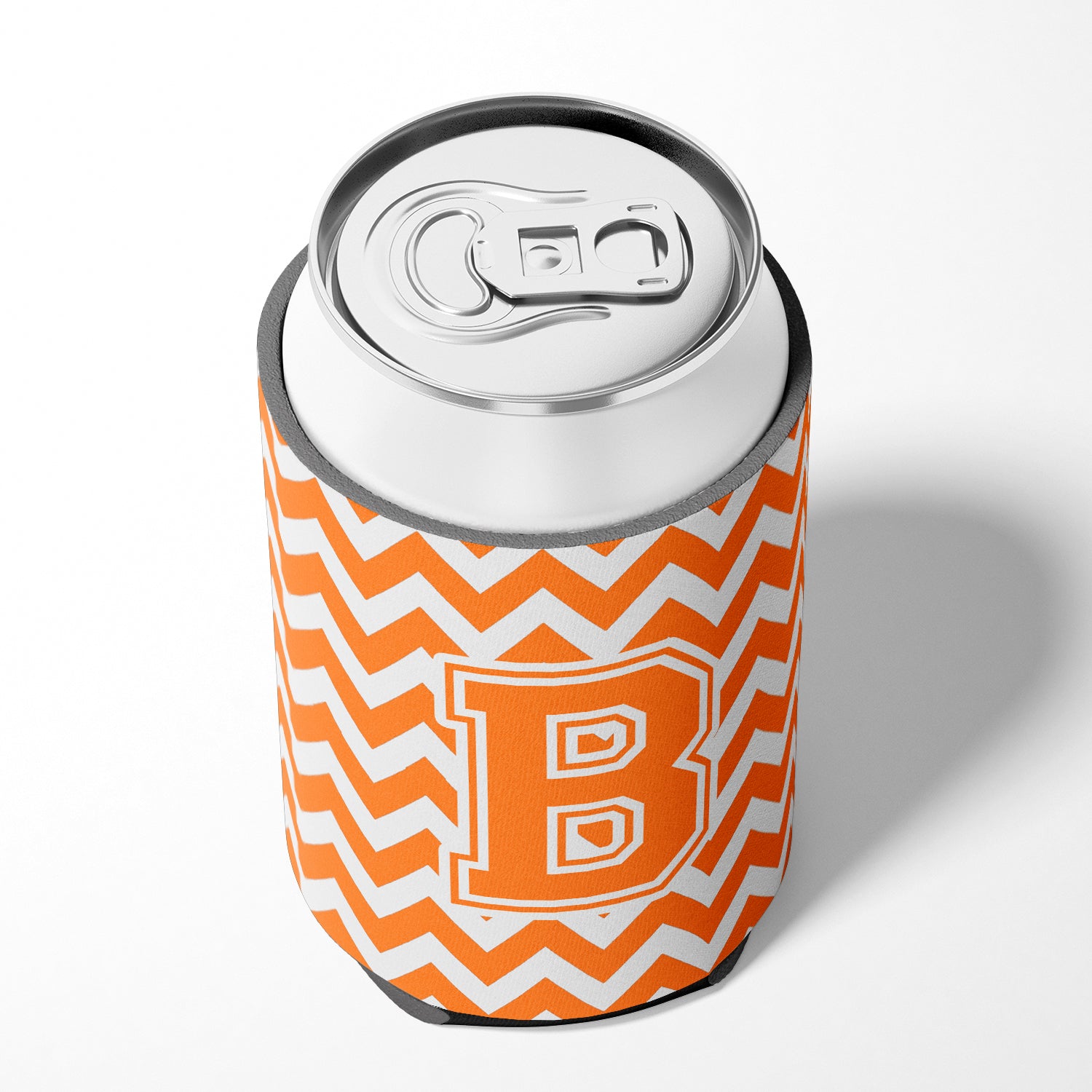 Letter B Chevron Orange and White Can or Bottle Hugger CJ1046-BCC.