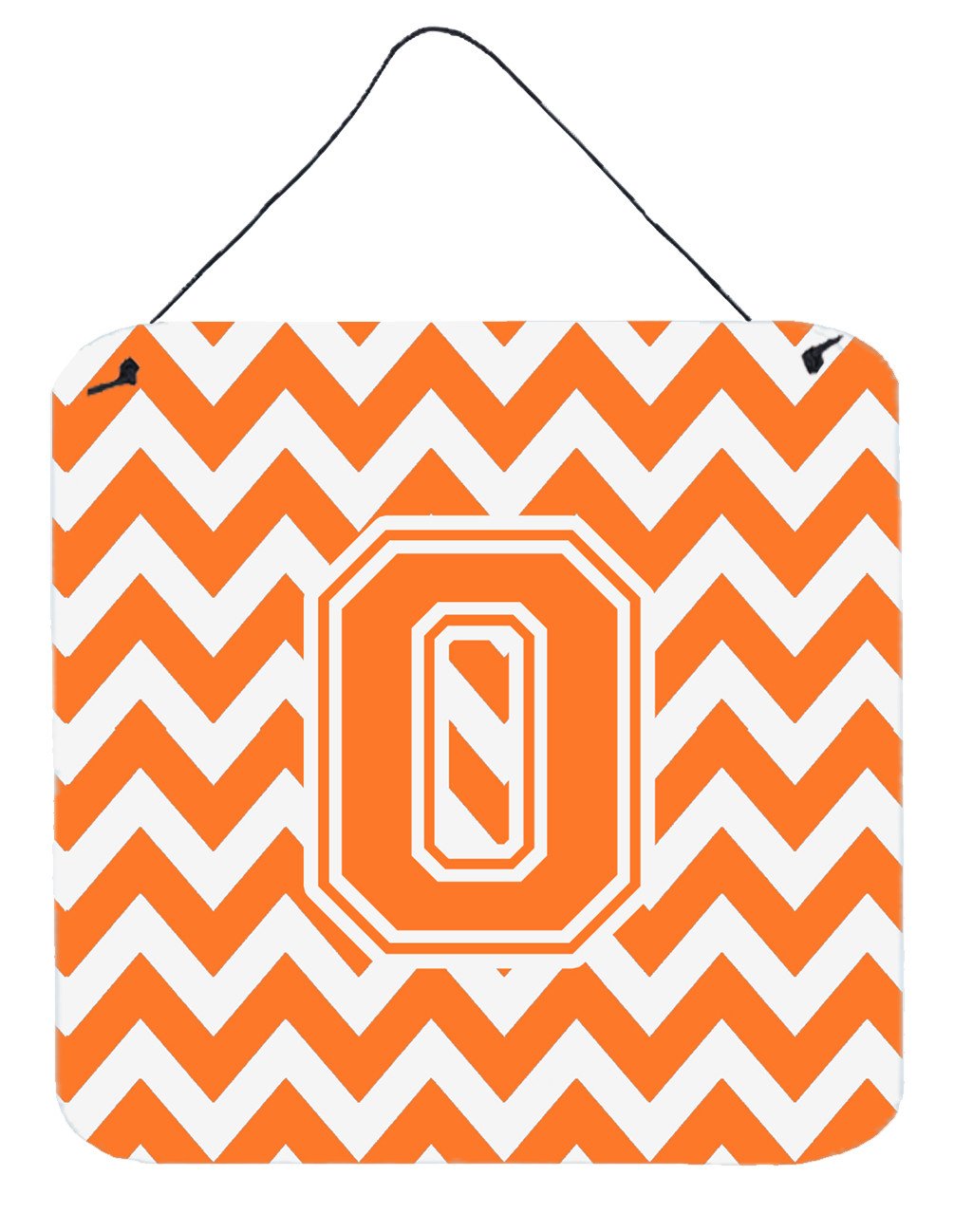 Letter O Chevron Orange and White Wall or Door Hanging Prints CJ1046-ODS66 by Caroline&#39;s Treasures