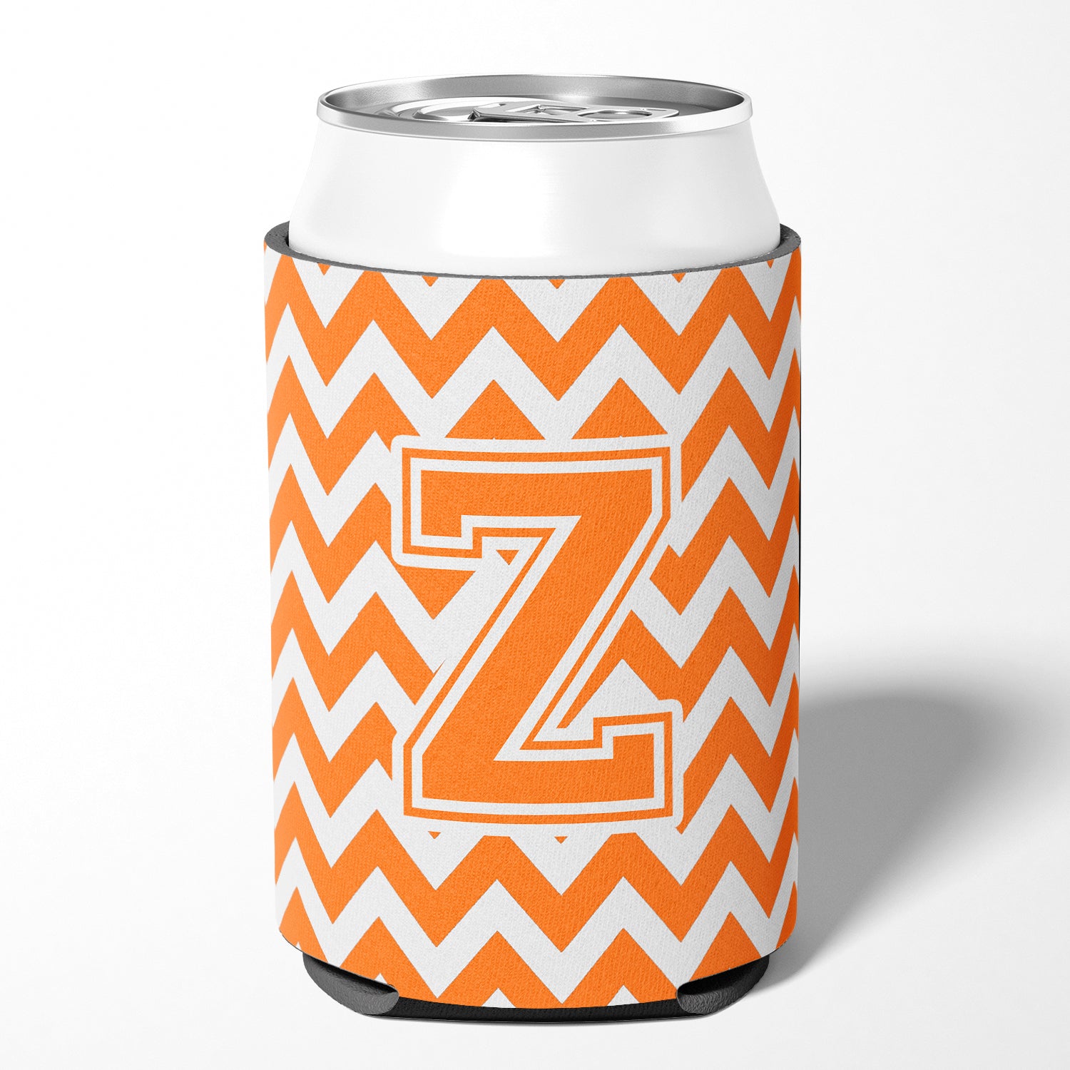 Letter Z Chevron Orange and White Can or Bottle Hugger CJ1046-ZCC