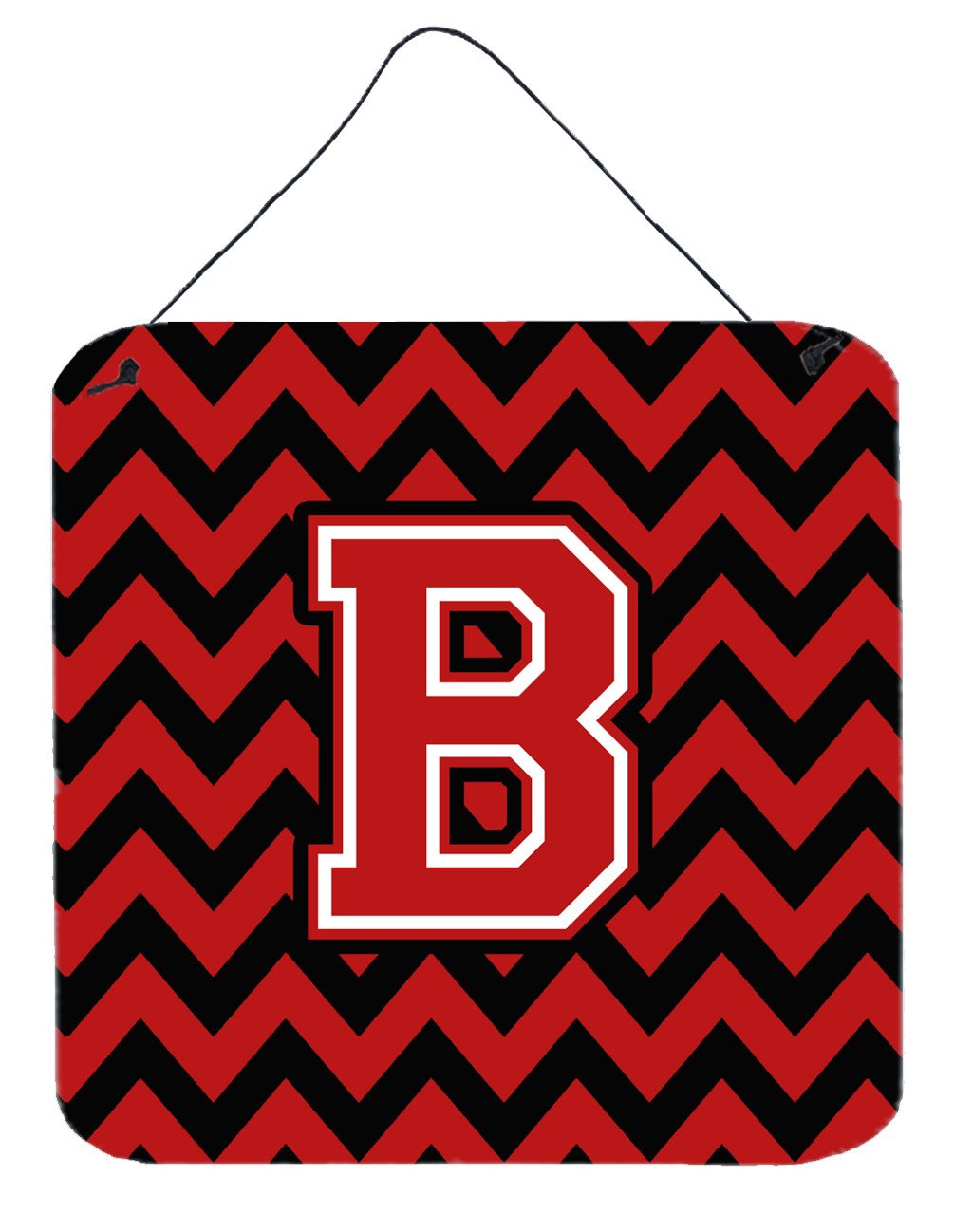 Letter B Chevron Black and Red   Wall or Door Hanging Prints CJ1047-BDS66 by Caroline&#39;s Treasures