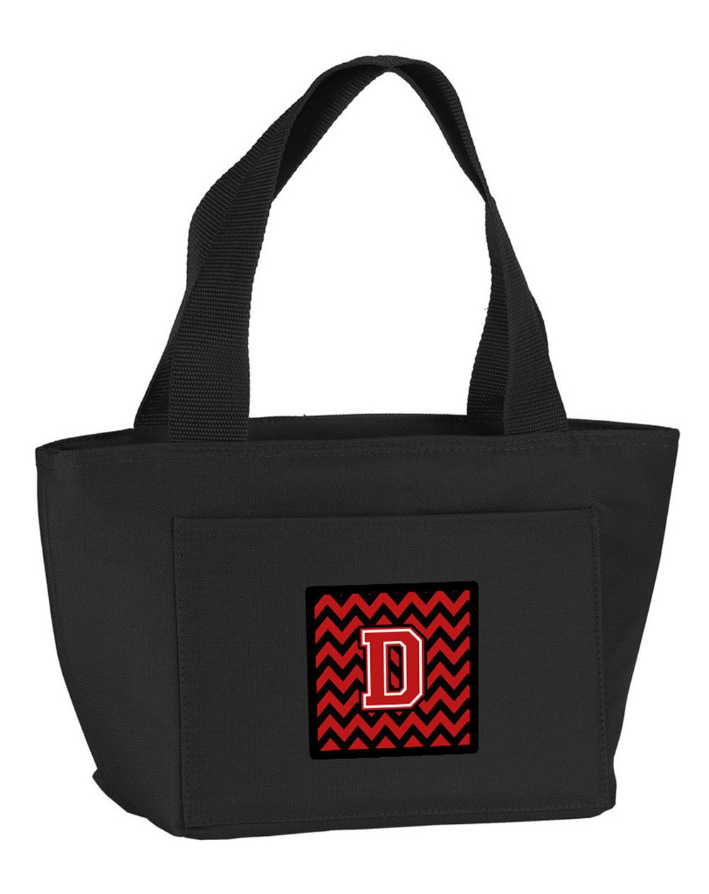 Letter D Chevron  Black and Red   Lunch Bag CJ1047-DBK-8808 by Caroline&#39;s Treasures