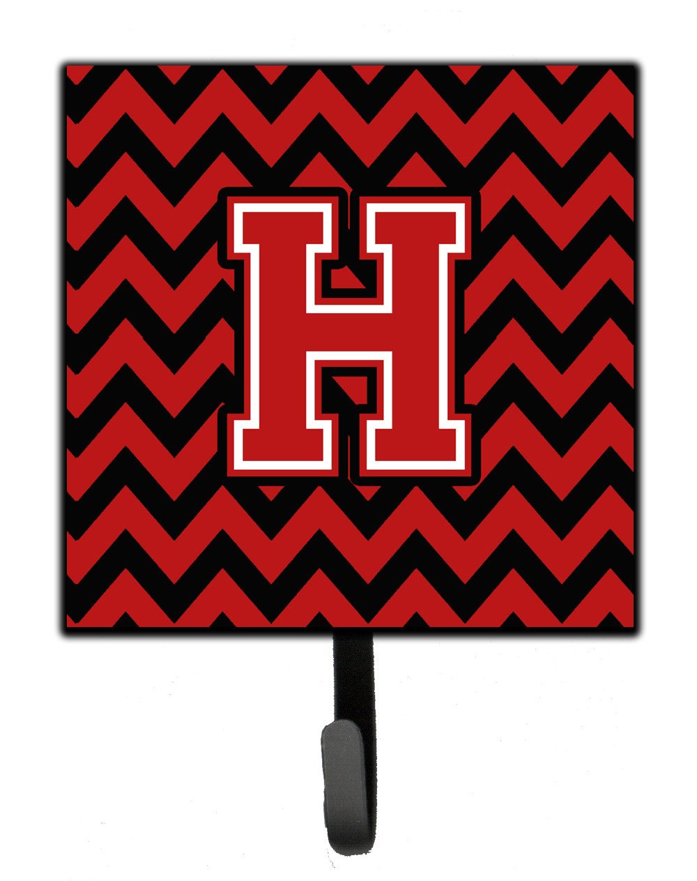 Letter H Chevron Black and Red   Leash or Key Holder CJ1047-HSH4 by Caroline&#39;s Treasures