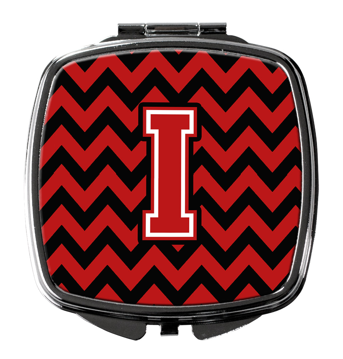 Letter I Chevron Black and Red   Compact Mirror CJ1047-ISCM