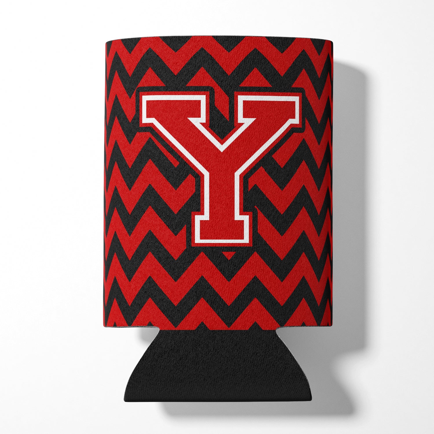 Letter Y Chevron Black and Red   Can or Bottle Hugger CJ1047-YCC