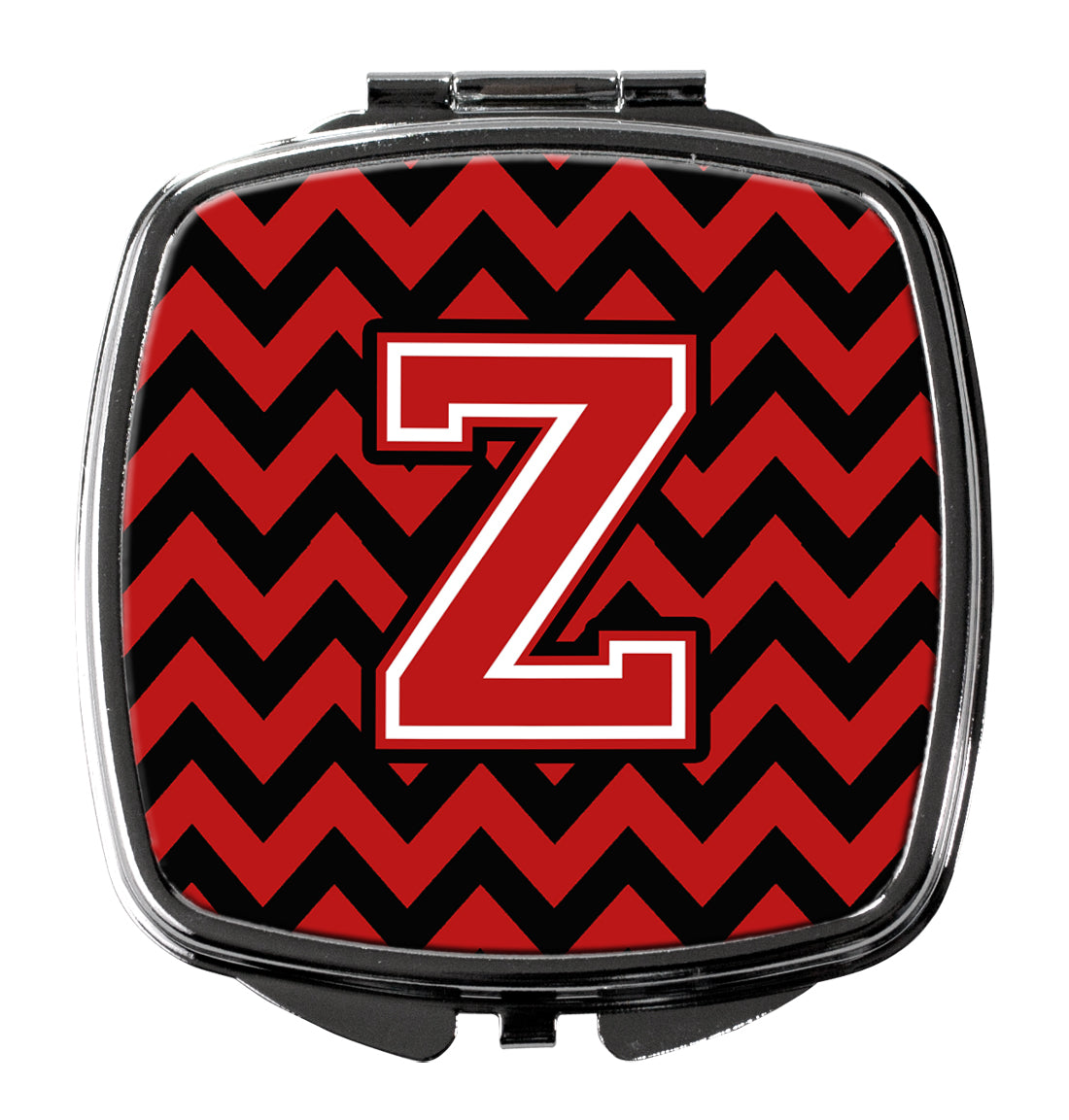 Letter Z Chevron Black and Red   Compact Mirror CJ1047-ZSCM  the-store.com.