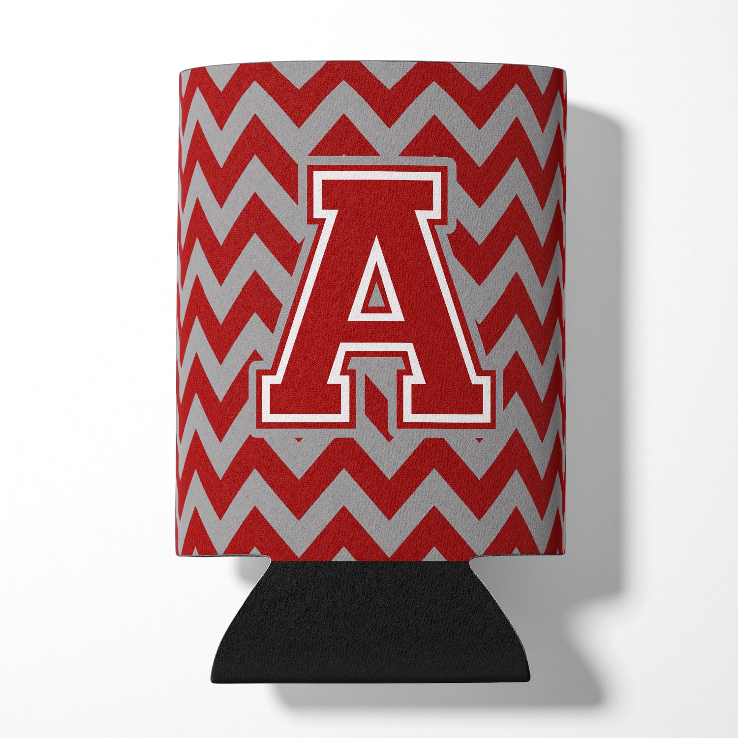 Letter A Chevron Maroon and White Can or Bottle Hugger CJ1049-ACC