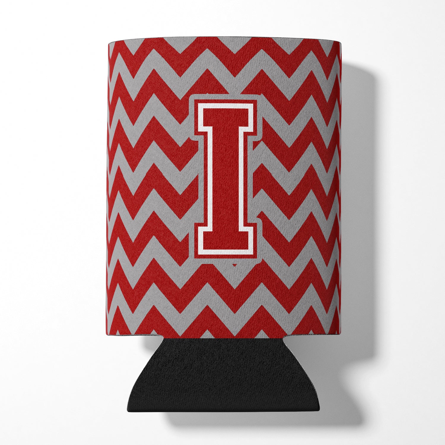 Letter I Chevron Maroon and White Can or Bottle Hugger CJ1049-ICC.