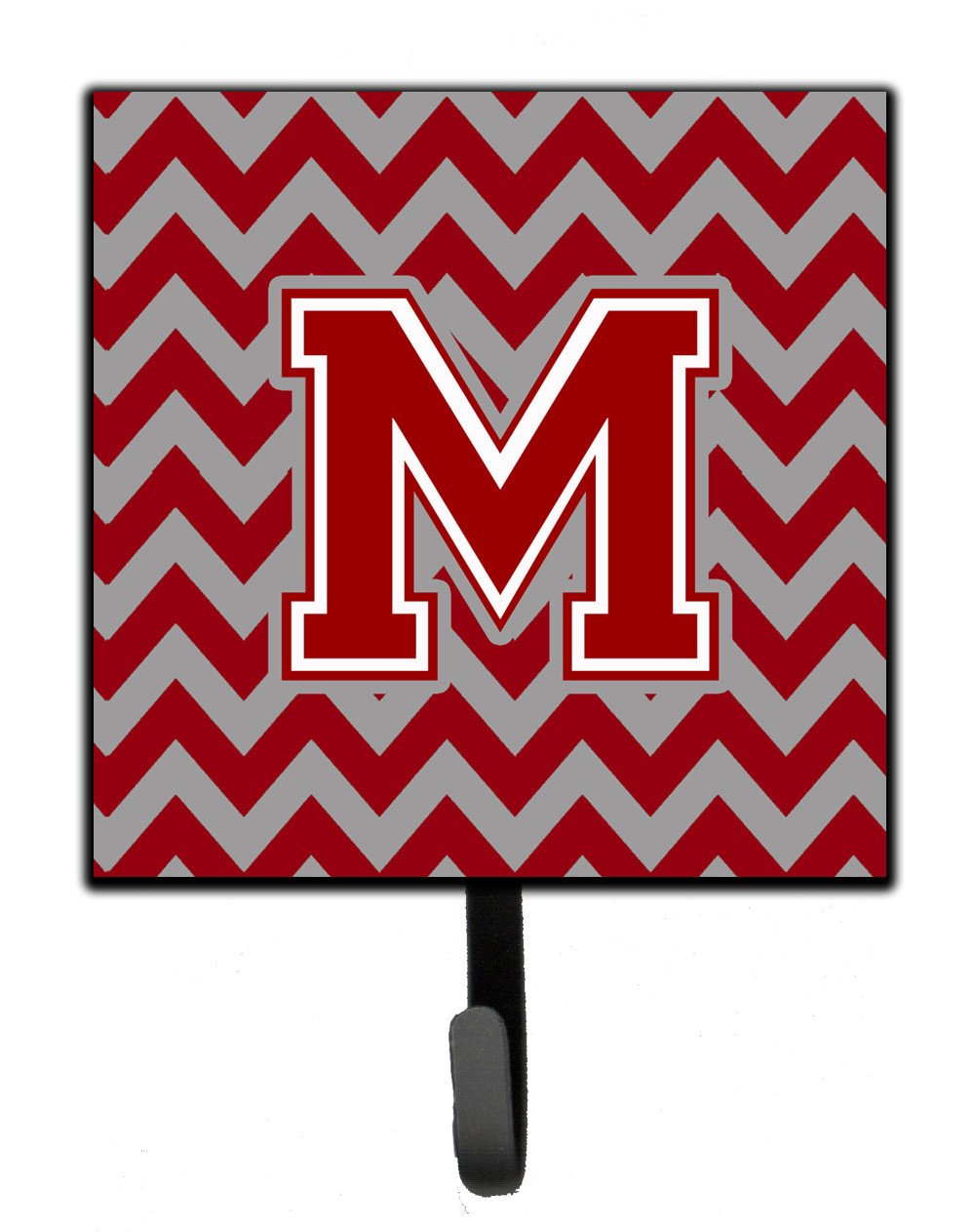 Letter M Chevron Maroon and White Leash or Key Holder CJ1049-MSH4 by Caroline's Treasures