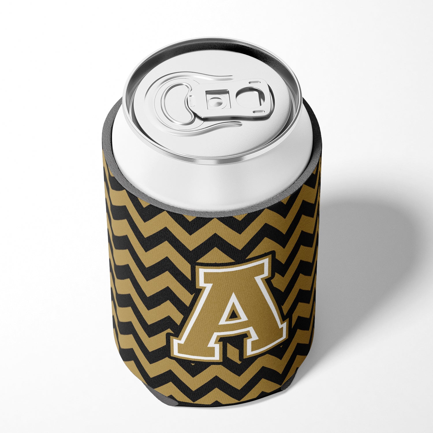Letter A Chevron Black and Gold  Can or Bottle Hugger CJ1050-ACC.