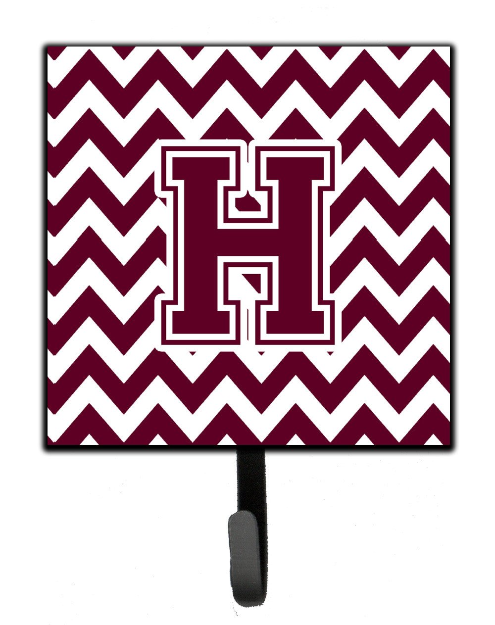 Letter H Chevron Maroon and White  Leash or Key Holder CJ1051-HSH4 by Caroline's Treasures