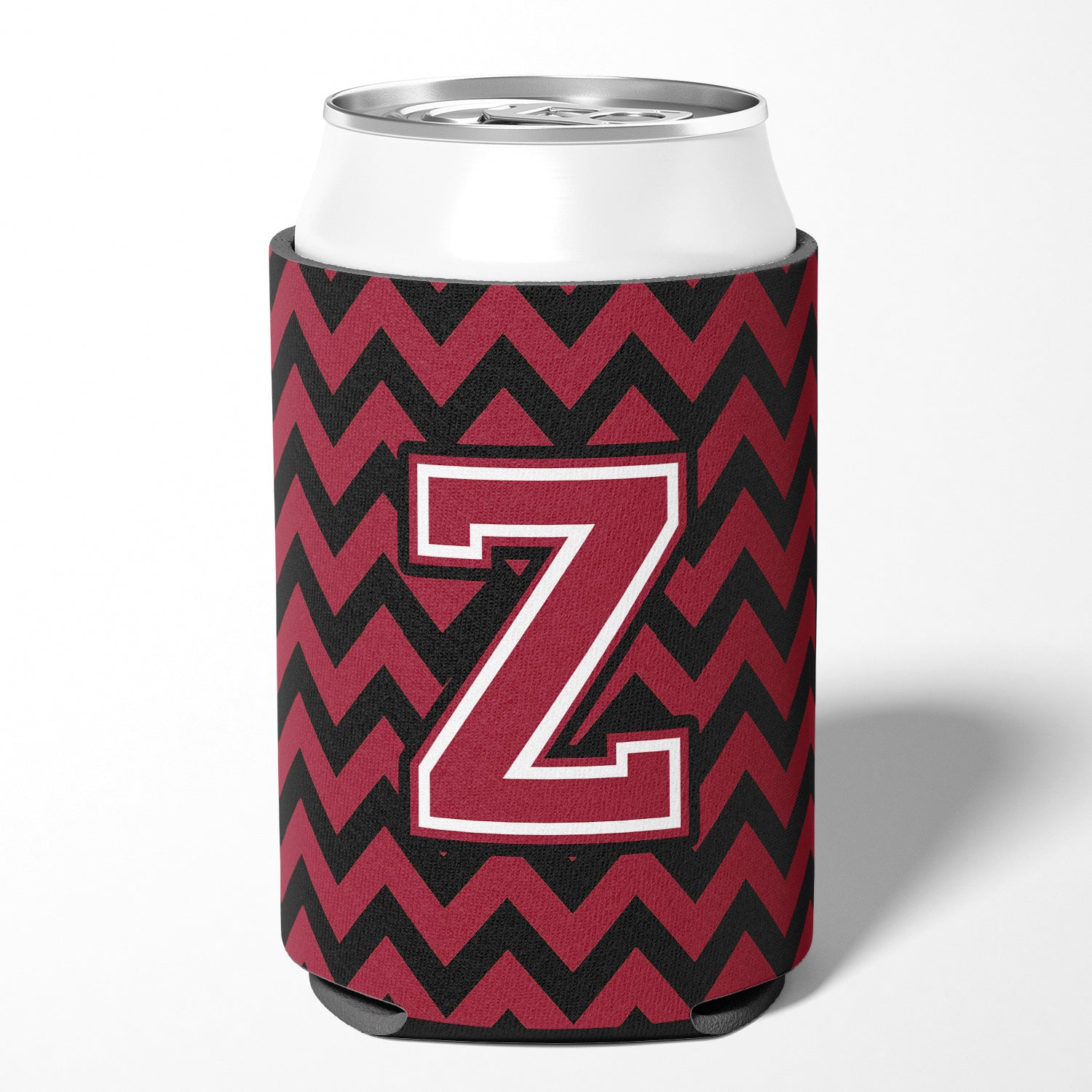 Letter Z Chevron Garnet and Black  Can or Bottle Hugger CJ1052-ZCC