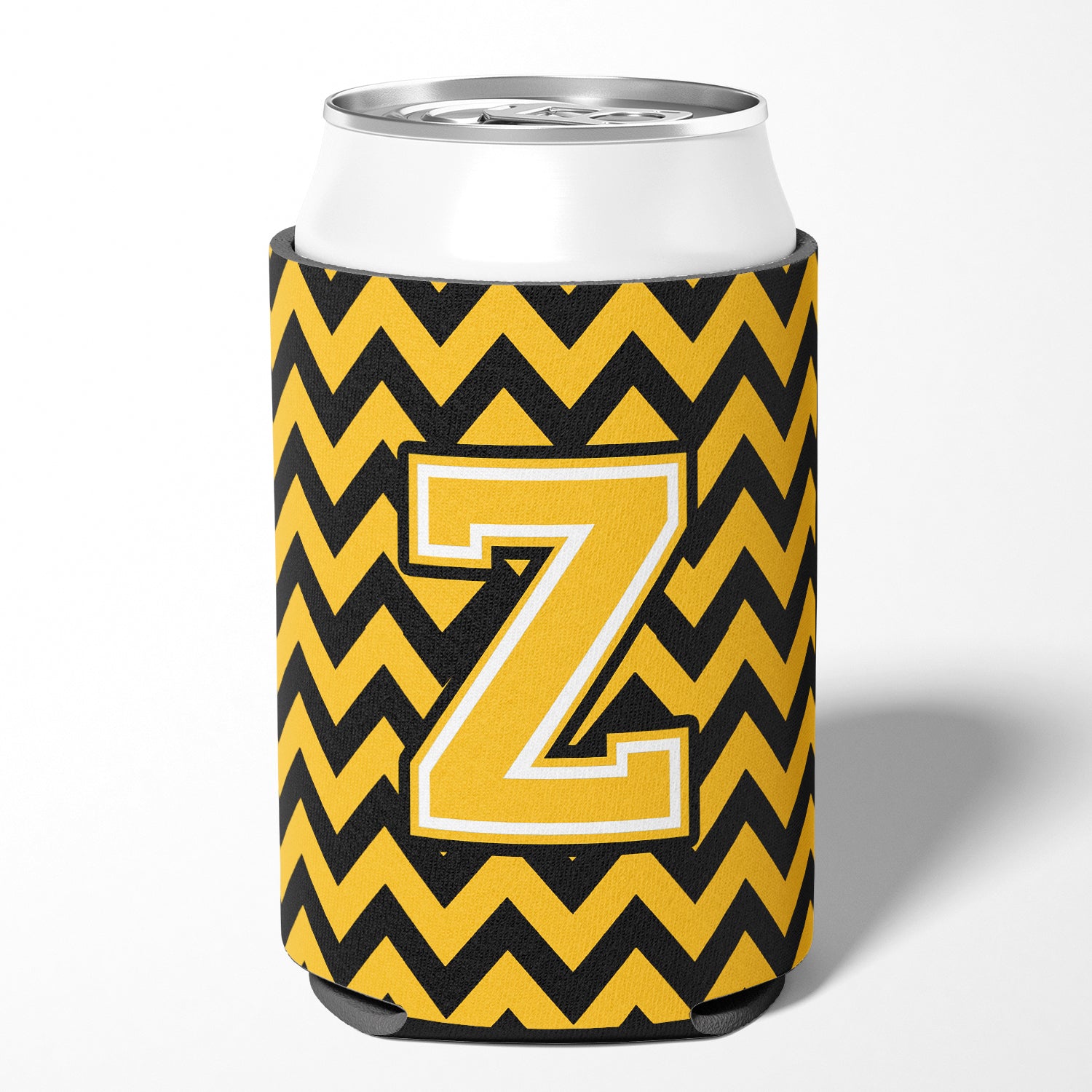 Letter Z Chevron Black and Gold Can or Bottle Hugger CJ1053-ZCC