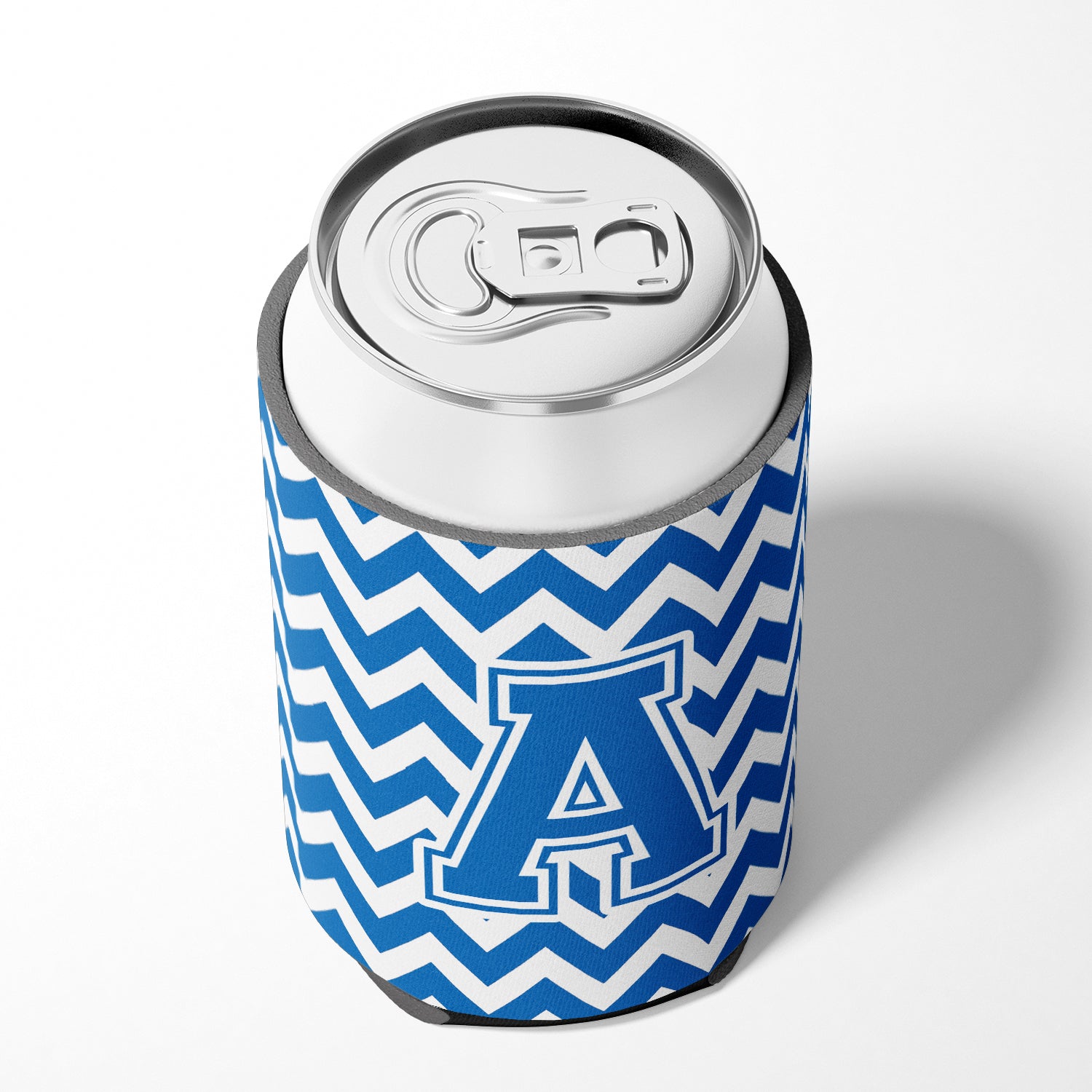 Letter A Chevron Blue and White Can or Bottle Hugger CJ1056-ACC.