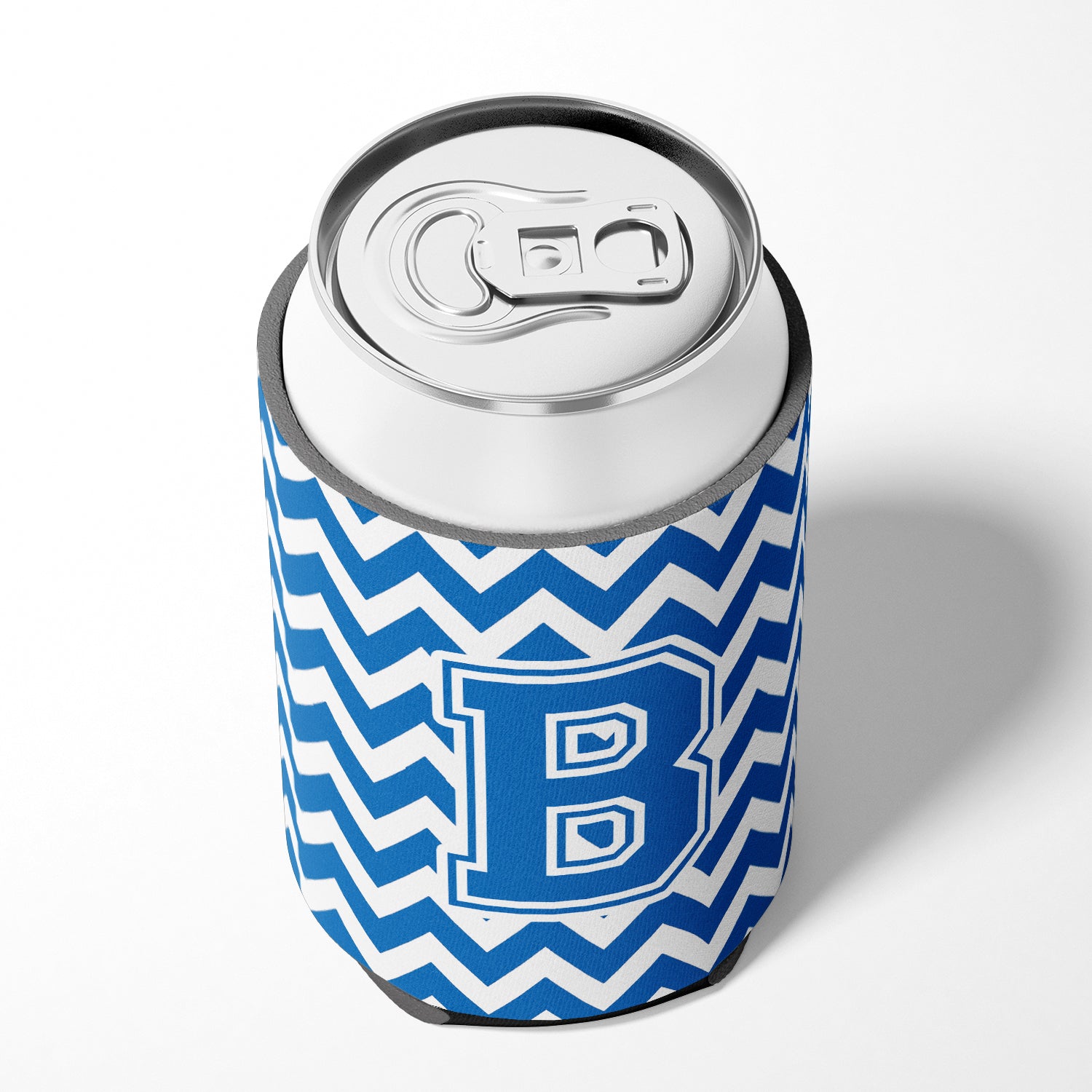 Letter B Chevron Blue and White Can or Bottle Hugger CJ1056-BCC.