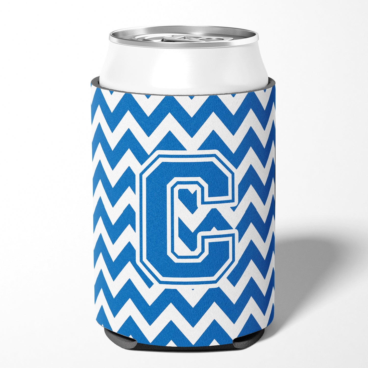 Letter C Chevron Blue and White Can or Bottle Hugger CJ1056-CCC.