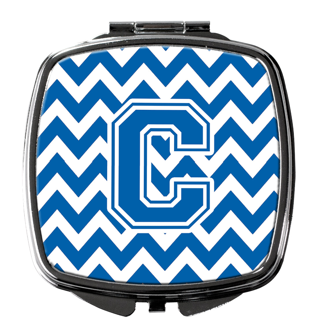 Letter C Chevron Blue and White Compact Mirror CJ1056-CSCM