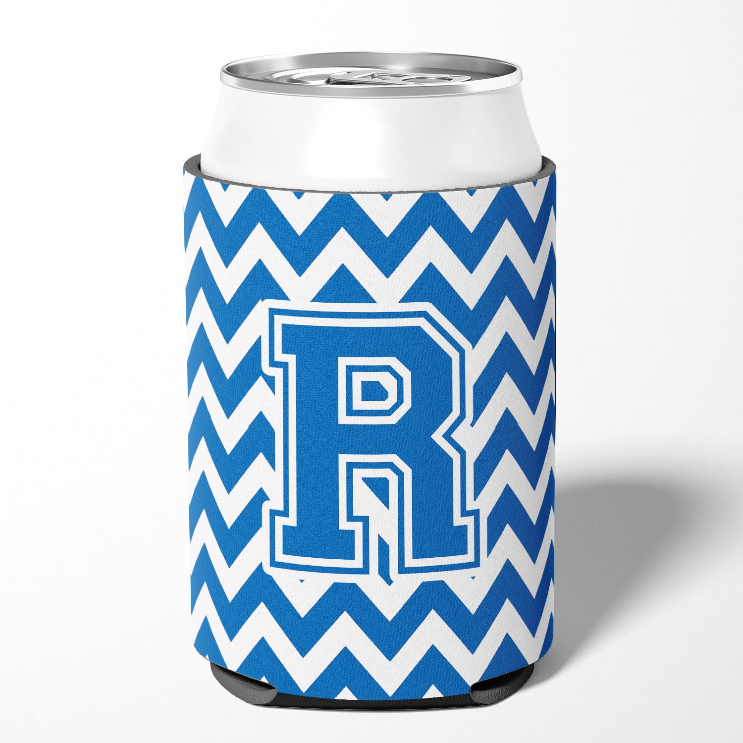 Letter R Chevron Blue and White Can or Bottle Hugger CJ1056-RCC.
